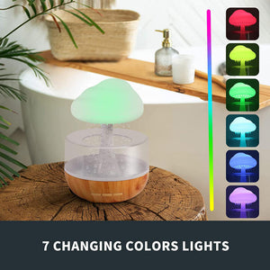 Aromatherapy Cloud Colorful Mushroom Lamp Rain Drop Humidifier